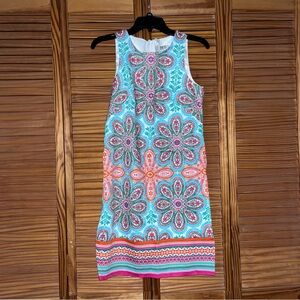 London Style Collection Sleeveless Shift Floral Dress Size 4